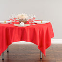 Bargain 70 In. Square Polyester Tablecloth Red