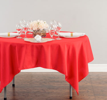 Bargain 70 In. Square Polyester Tablecloth Red