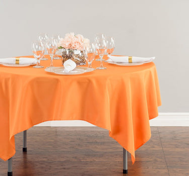 Bargain 70 in. Square Polyester Tablecloth Orange
