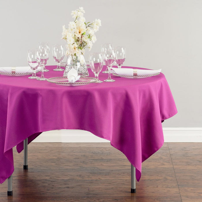 70 in. Square Polyester Tablecloth Purple Wine