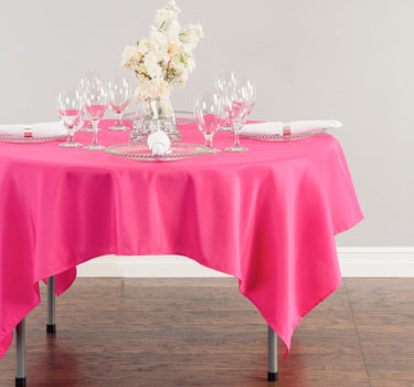 Bargain 70 in. Square Polyester Tablecloth Fuchsia