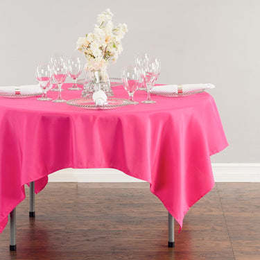 Bargain 70 in. Square Polyester Tablecloth Fuchsia