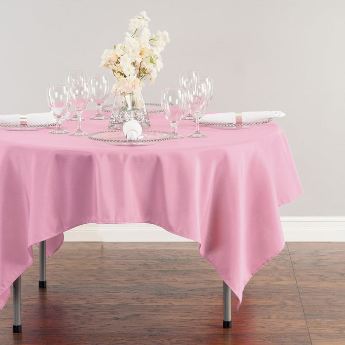 70 in. Square Polyester Tablecloth Pink