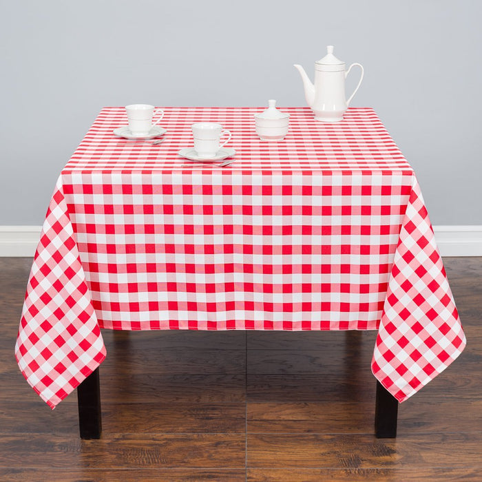 Bargain 70 in. Square Polyester Tablecloth Red & White Checkered