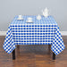 70 in. Square Polyester Tablecloth Blue and White Checkered