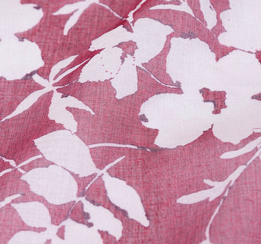 72 in. Square Foliage Sheer Overlay Red with White