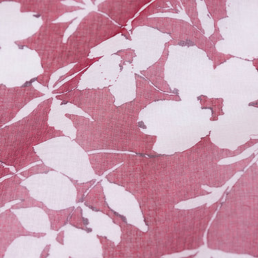 72 in. Square Foliage Sheer Overlay Red with White
