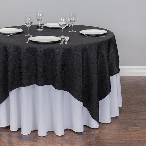 72 in. Square Crinkle Taffeta Overlay Black