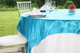 72 in. Square Satin Overlay Turquoise
