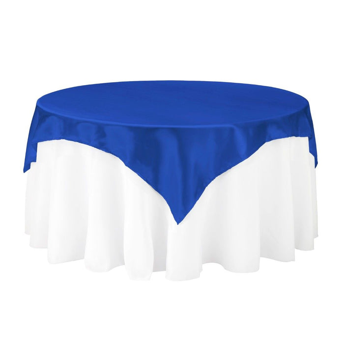 72 in. Square Satin Overlay Royal Blue