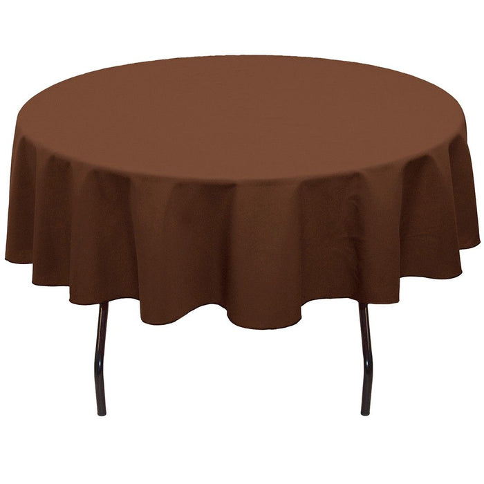 76 in. Round Cotton-Feel Tablecloth (5 Colors)