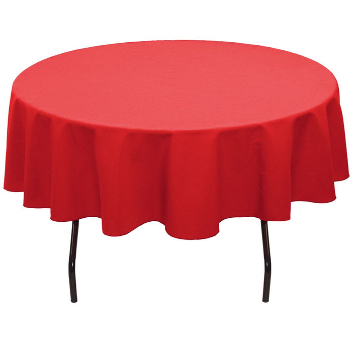 76 in. Round Cotton-Feel Tablecloth (5 Colors)