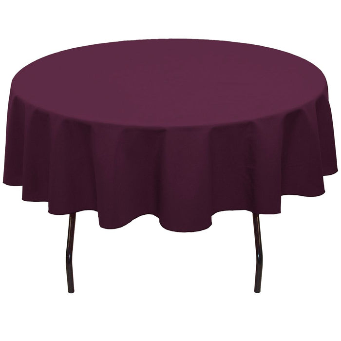 76 in. Round Cotton-Feel Tablecloth (5 Colors)