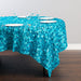85 in. Square Rosette Satin Overlay Turquoise