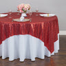 85 in. Square Sequin Overlay Red