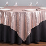 85 in. Square Sequin Overlay Blush Pink