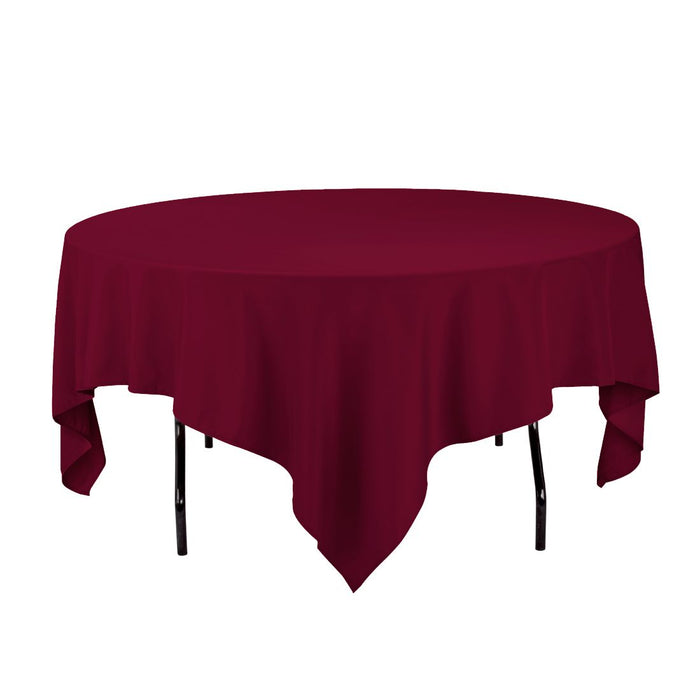 85 in. Square Polyester Tablecloth Burgundy