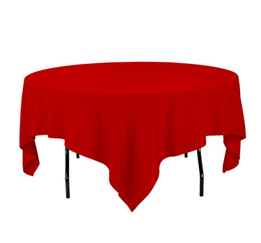 Bargain 85 in. Sqaure Polyester Tablecloth Red