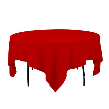 Bargain 85 in. Sqaure Polyester Tablecloth Red