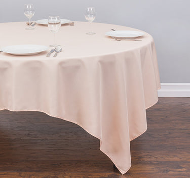 Bargain 85 In. Square Polyester Tablecloth Peach