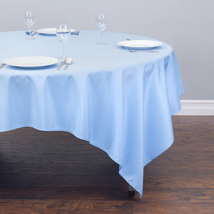 85 in. Square Polyester Tablecloth Serenity Blue