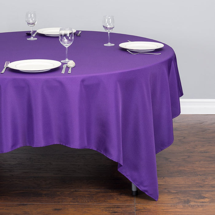 85 in. Square Polyester Tablecloth Purple