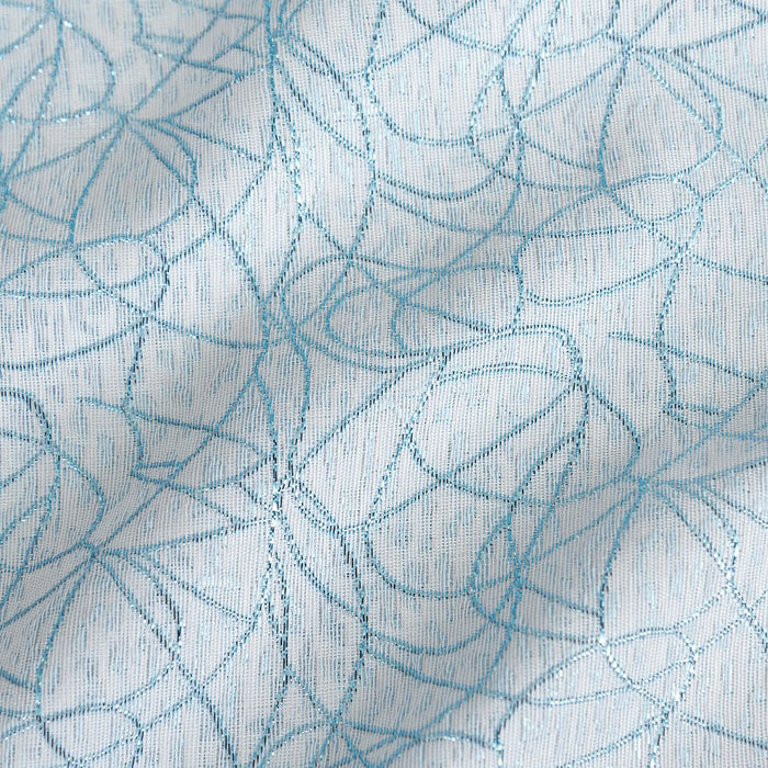 Bargain 85 in. Square Abstract Silk Embroidered Polyester Tablecloth Baby Blue