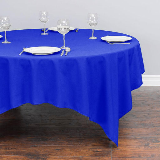85 in. Square Cotton-Feel Tablecloth Royal Blue