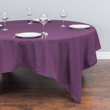 85 in. Square Cotton-Feel Tablecloth Eggplant
