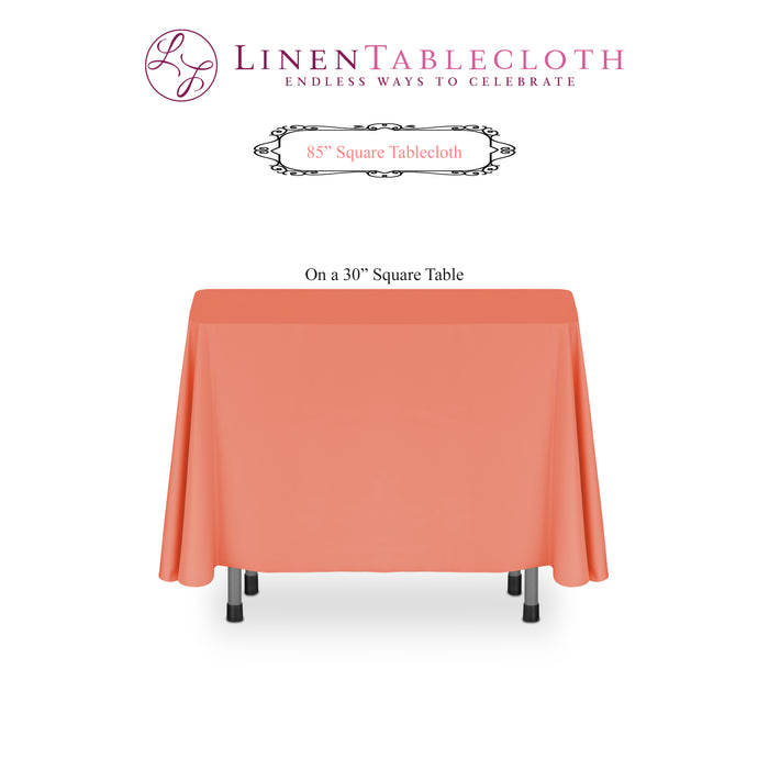 85 in. Square Polyester Tablecloth (20 Colors)
