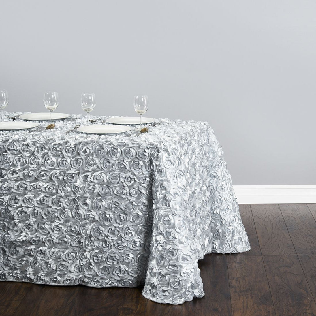 TURQUOISE 90 Inch x 132 Inch ROSETTE Tablecloths main image 1