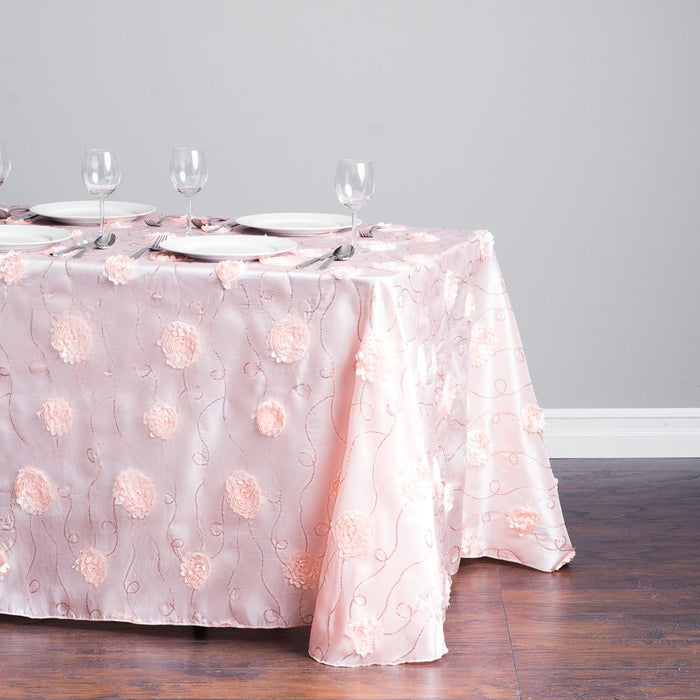 88 X 130 in. Rectangular Rosette Sequin Tablecloth (3 Colors)