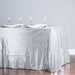 88 X 154 in. Rectangular Sequin Tablecloth Silver