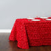 88 X 154 in. Rectangular Rosette Satin Tablecloth Red