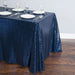 88 X 154 in. Rectangular Sequin Tablecloth Navy Blue