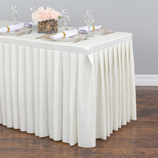 8 ft. Fitted Table Skirt Ivory