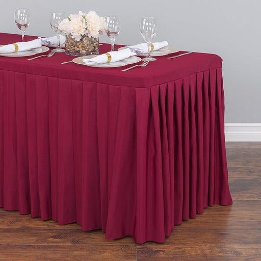 8 ft. Fitted Table Skirt Burgundy