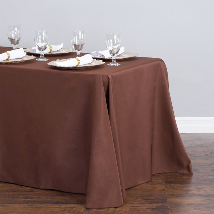 Bargain 90 X 132 in. Rectangular Polyester Tablecloth Chocolate