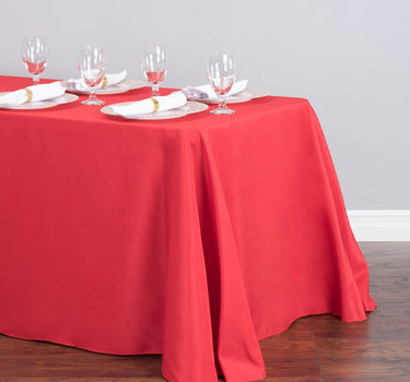 Bargain 90 X 132 In. Rectangular Polyester Tablecloth Red