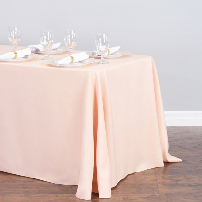 Bargain 90 X 132 In. Rectangular Polyester Tablecloth Peach