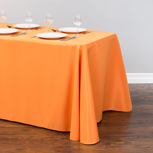 90 x 132 in. Rectangular Polyester Tablecloth Orange