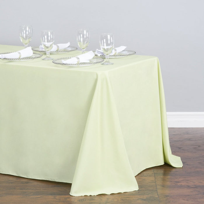 90 X 132 in. Rectangular Polyester Tablecloth Tea Green