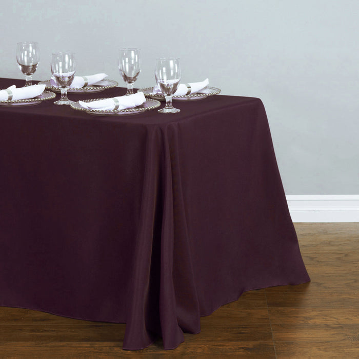 90 X 156 in. Rectangular Polyester Tablecloth Eggplant
