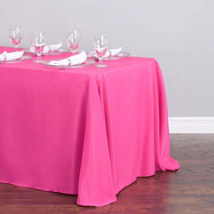 Bargain 90 X 132 In. Rectangular Polyester Tablecloth Fuchsia