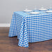 90 x 132 in. Rectangular Polyester Tablecloth Blue & White Checkered