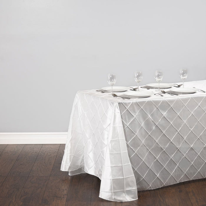 90 X 132 in. Rectangular Pintuck Tablecloth White