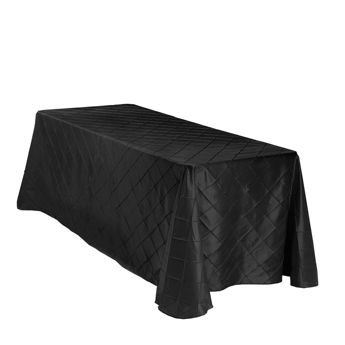 90 X 132 in. Rectangular Pintuck Tablecloth Black