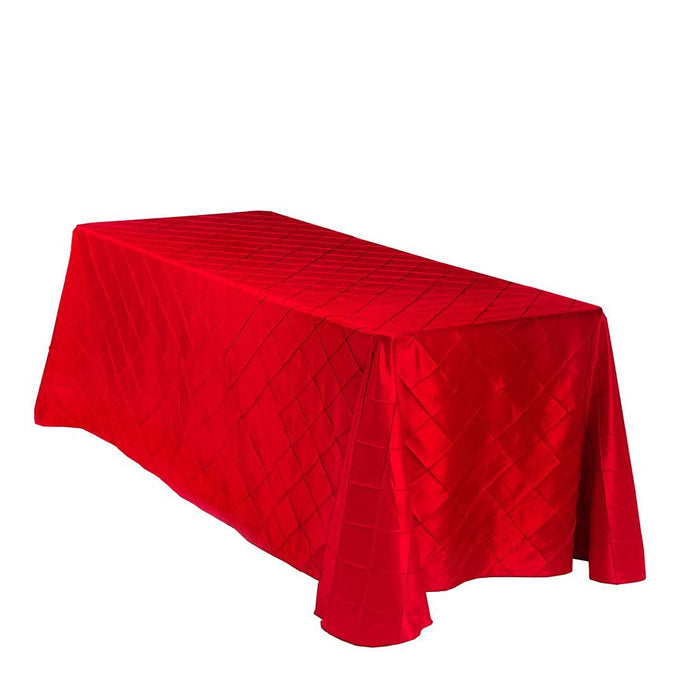 90 X 132 in. Rectangular Pintuck Tablecloth Red