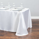 Bargain 90 X 132 In. Rectangular Satin Tablecloth White