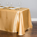 90 x 132 in. Rectangular Satin Tablecloth Gold